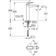 Смеситель для раковины высокий Grohe Eurodisc Cosmopolitan 23432000 фото 3