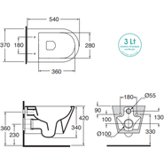 Унитаз подвесной Azzurra Forma FMVKSPE00000BI с тонкой крышкой микролифт фото 5