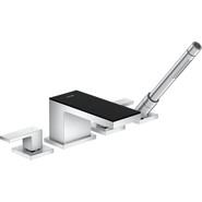 Смеситель для ванны Axor MyEdition 47432000, хром/чёрное стекло, Цвет производителя: хром, чёрное стекло фото 