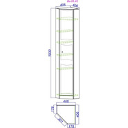 Пенал напольный угловой Aqwella Барселона 45 см Ва.05.45, универсальный фото 2
