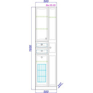 Пенал напольный Aqwella Барселона 50 см Ва.05.05, б/к фото 2