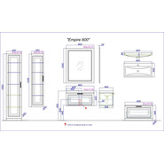 Пенал подвесной Aqwella Империя 35 см Emp.05.35/W фото 4