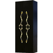 Пенал подвесной Aqwella Clarberg Due amanti 50 см Due.05.05/BLK/GL, черный, (ручки золото) фото 