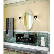 Пенал подвесной Aqwella Clarberg Due amanti 50 см Due.05.05/BLK/CR, черный, (ручки серебро) фото 2