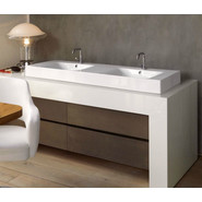 Раковина подвесная двойная Kerasan Cento 140 см 353601*1 фото 3