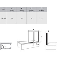 Шторка для ванны Ravak Supernova VS2 105 см 796M0U0041 сатин/rain фото 4