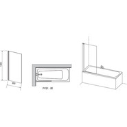 Шторка для ванны Ravak Pivot PVS1 80 см 79840U00Z1 сатин/прозрачное фото 3