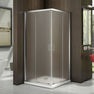 Душевое ограждение Bas Latte CR-90-G-WE 90х90 см, алюминий/матовое фото 