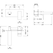 Смеситель для раковины настенный Timo Selene 2071/17SM, золото фото 2