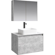 Тумба подвесная со столешницей Aqwella 5 Stars Mobi 80 см MOB0108BS/MOB0708BS, бетон светлый фото 2