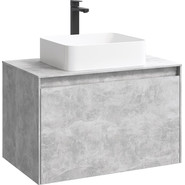 Тумба подвесная со столешницей Aqwella 5 Stars Mobi 80 см MOB0108BS/MOB0708BS, бетон светлый фото 