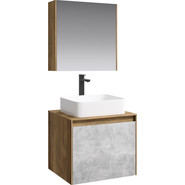 Тумба подвесная со столешницей Aqwella 5 Stars Mobi 60 см MOB0106DB/MOB0706BS, дуб балтийский/бетон светлый фото 2