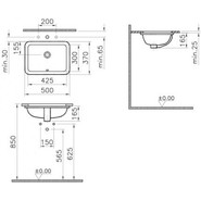 Раковина врезная под столешницу Vitra S20 43 см 5474B003-0618 фото 3