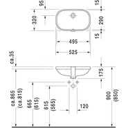 Раковина врезная под столешницу Duravit D-Code 49 см 0338490000 фото 4