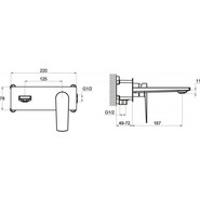 Смеситель для раковины настенный BelBagno Carin CAR-BLM-CRM фото 2