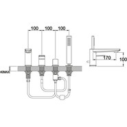 Смеситель для ванны BelBagno Carin CAR-VIM4-CRM фото 2