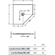 Мраморный поддон Kolpa-San Lavolta Penta 90х90 см фото 3