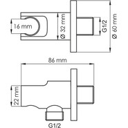Шланговое подсоединение с держателем WasserKraft Elbe A083, черный фото 2