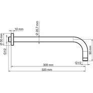 Кронштейн стеновой WasserKraft Elbe A079, черный фото 2