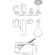 Смеситель для ванны WasserKraft Elbe 7455, черный фото 5