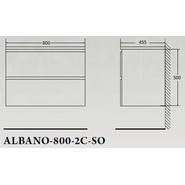 Тумба подвесная с раковиной BelBagno ALBANO-800-2C-SO-BL 80 см, Bianco Lucido, Цвет фасада: Bianco Lucido фото 6