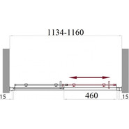 Душевая дверь BelBagno 115 см UNO-BF-1-115-C-Cr, хром/прозрачное фото 5
