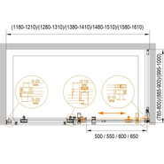 Душевое ограждение Cezares Stylus-M AH-1 120х90 см (стекло 8 мм), хром/прозрачное фото 4