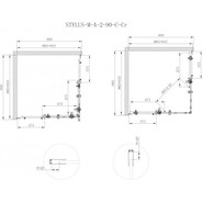 Душевое ограждение Cezares 90х90 см STYLUS-O-M-A-2-90-C-Cr (стекло 8 мм) хром/прозрачное фото 4