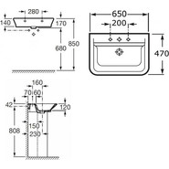 Раковина подвесная Roca Gap 65 см 327473000 фото 6
