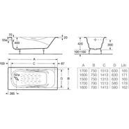 Ванна чугунная Roca Malibu 170x70 см 2333G0000 с антискользящим покрытием фото 5