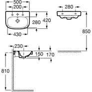 Раковина подвесная Roca Debba 50 см 32799600Y фото 6