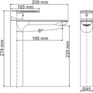 Смеситель для раковины высокий WasserKraft Mindel 8503H, белый фото 5