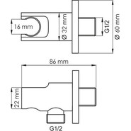 Шланговое подсоединение с держателем WasserKraft Mindel A148, белый фото 2