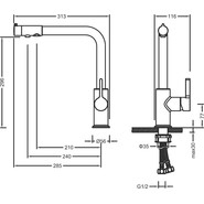 Смеситель для кухни Timo Hette 1026/02F, антик фото 2