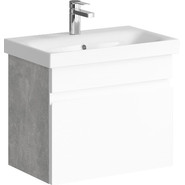 Тумба подвесная с раковиной Aqwella Smart 60 см SRT0106BS, бетон светлый/белый фото 