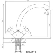 Смеситель для кухни Haiba HB4219-4, бронза фото 2