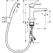 Смеситель для раковины с лейкой для биде Hansgrohe Metropol 32522000 фото 2