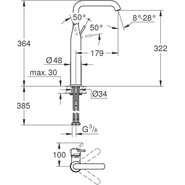 Смеситель для раковины высокий Grohe Essence New 32901001 фото 6