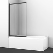 Шторка для ванны WasserKraft Dill 100 см 61S02-100, чёрный/прозрачное фото 