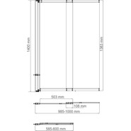 Шторка для ванны WasserKraft Dill 100 см 61S02-100, чёрный/прозрачное фото 2