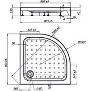 Поддон акриловый Sole Omega/Radius 90х90 см фото 2