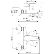 Набор смесителей 3 в 1 для ванны с коротким изливом Ideal Standard Esla BC264AA фото 4