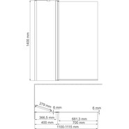 Шторка для ванны WasserKraft Berkel 110 см 48P02-110L, хром/матовое фото 2
