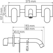 Смеситель для раковины настенный WasserKraft Elbe 7445, чёрный фото 3