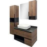 Тумба подвесная с раковиной Comforty Штутгарт 90 см, дуб тёмно-коричневый фото 4