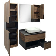 Тумба подвесная с раковиной Comforty Штутгарт 90 см, дуб тёмно-коричневый фото 5