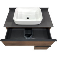 Тумба подвесная с раковиной Comforty Штутгарт 90 см, дуб тёмно-коричневый фото 6