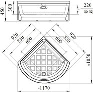 Поддон акриловый Радомир Соул 1 90х90 см фото 3