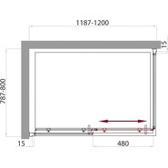 Душевое ограждение BelBagno 120х80 см UNO-AH-1-120/80-C-Cr, хром/прозрачное фото 6
