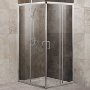 Душевое ограждение BelBagno 75-90х75-90 см UNIQUE-A-2-75/90-C-Cr, хром/прозрачное, Цвет стекла: прозрачное, Размер - мм: 850х850 фото 